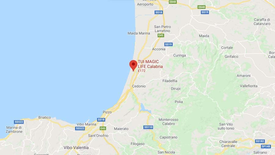 TUI Magic Life Calabria Location Map