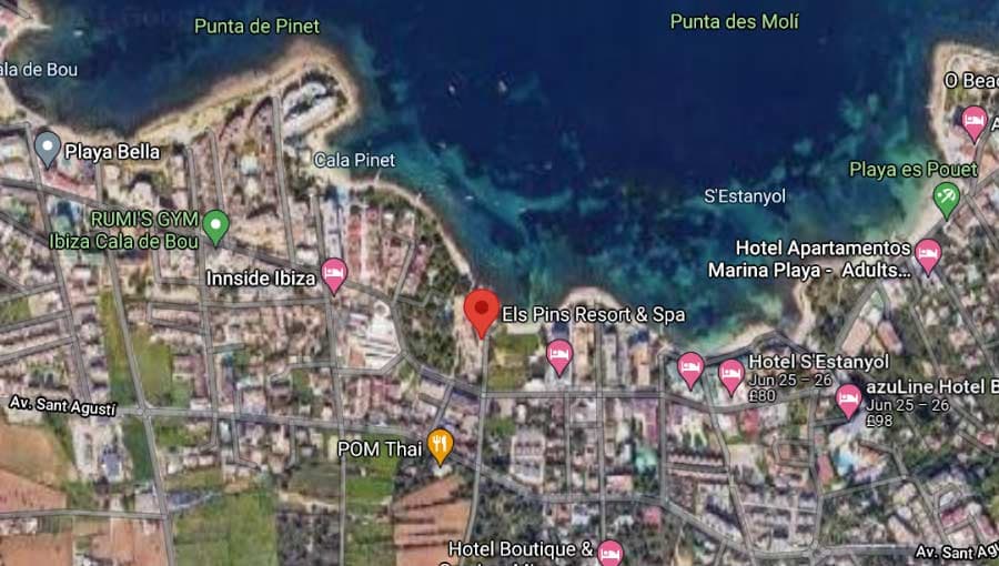 Els Pins Resort & Spa Map