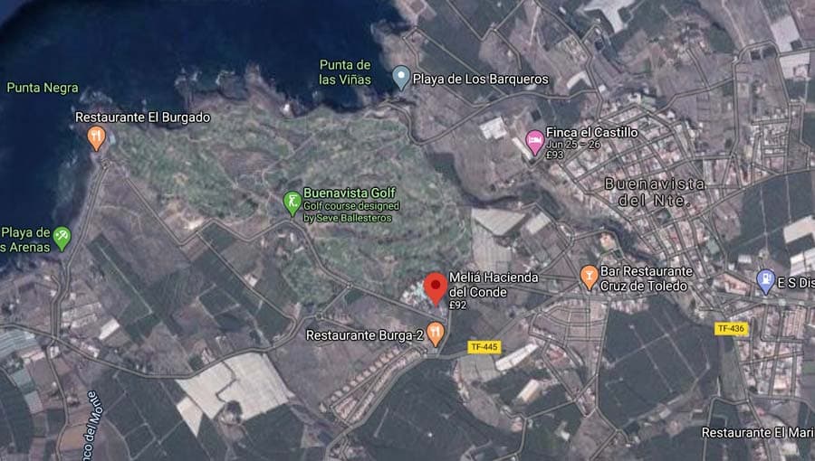 Melia Hacienda Del Conde Location Map