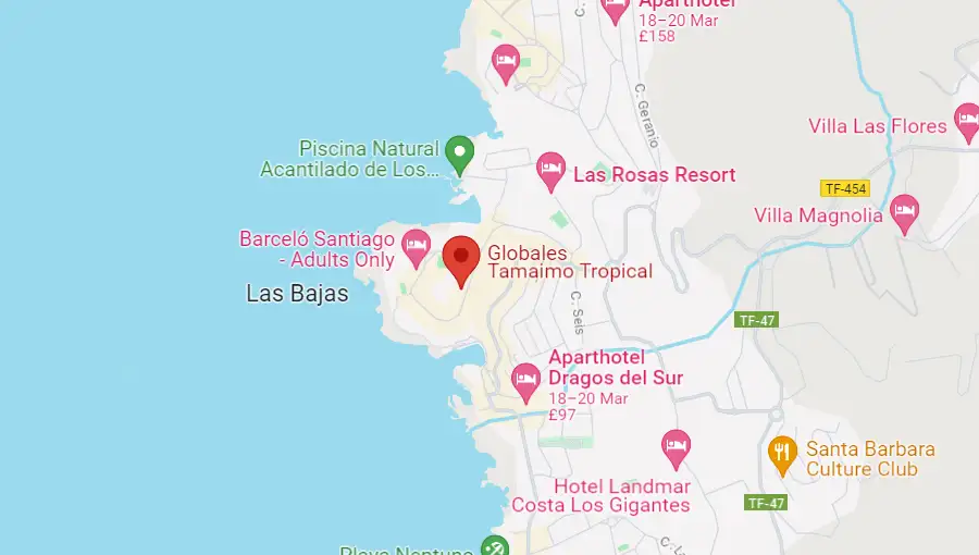 TUI SUNEO Tamaimo Tropical Location Map