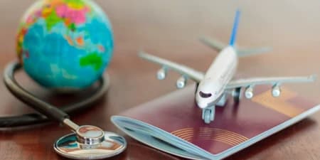 Toy plane on a passport