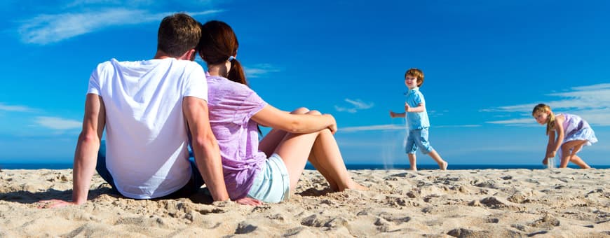 Family beach holiday in the UK