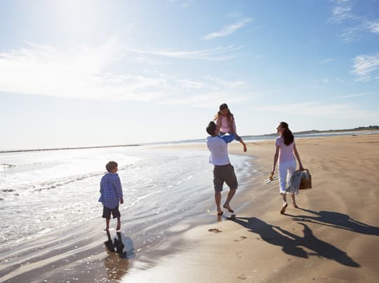 Family on holiday in summer