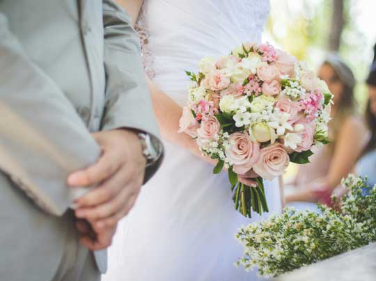 Couple On Wedding Day