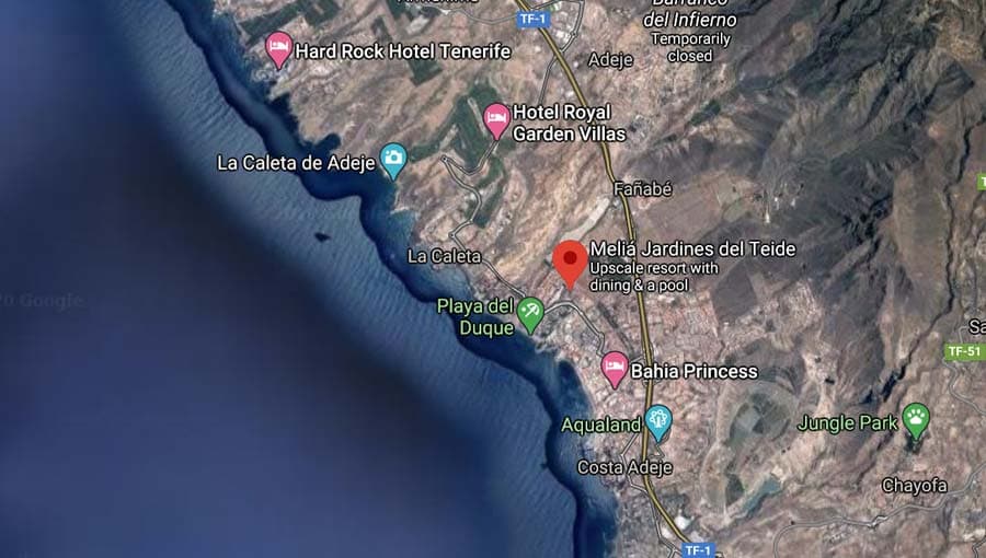 Melia Jardines Del Teide Location Map