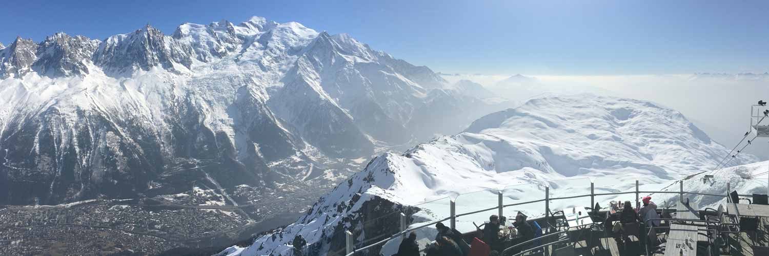 skiing in chamonix near mont blanc