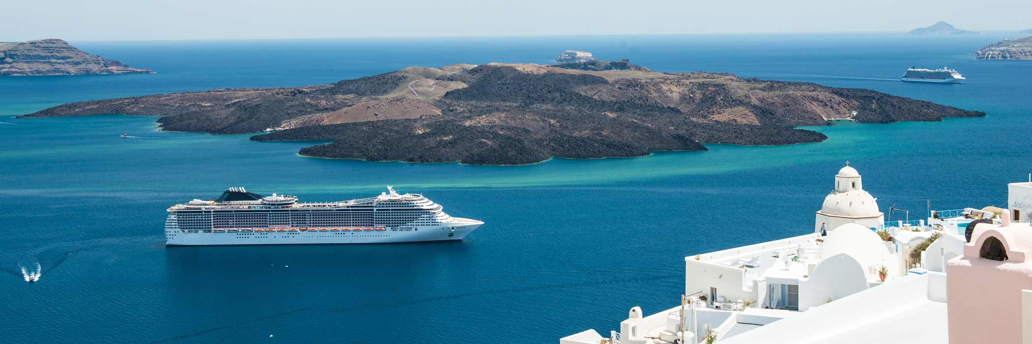 Cruise Ship in Santorini