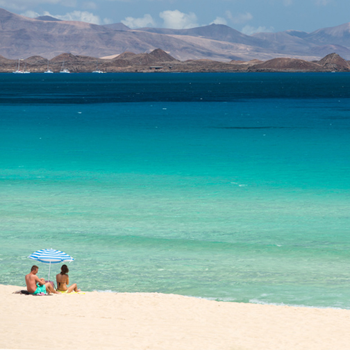 Couple on beach, Fuerteventura