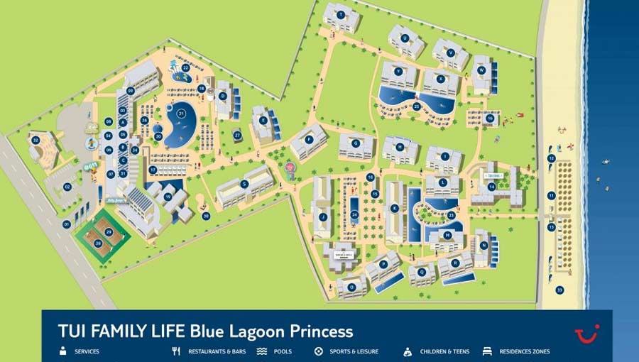 TUI BLUE Lagoon Princess Resort Map