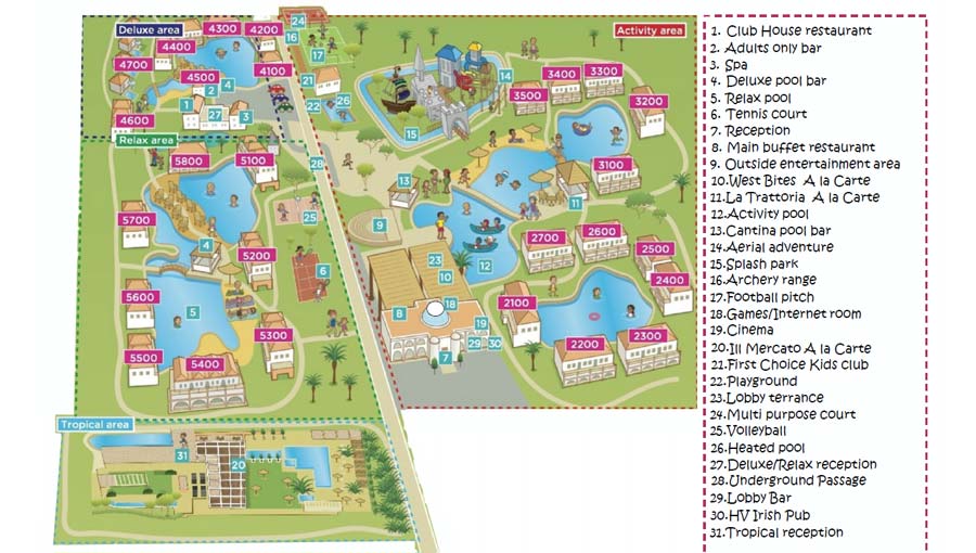 Holiday Village Rhodes Site Map