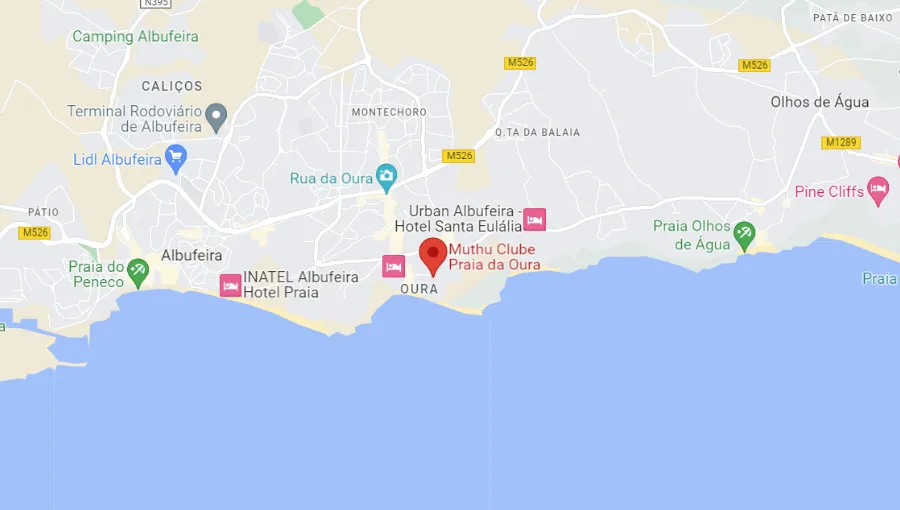 Muthu Clube Praia Da Oura Map