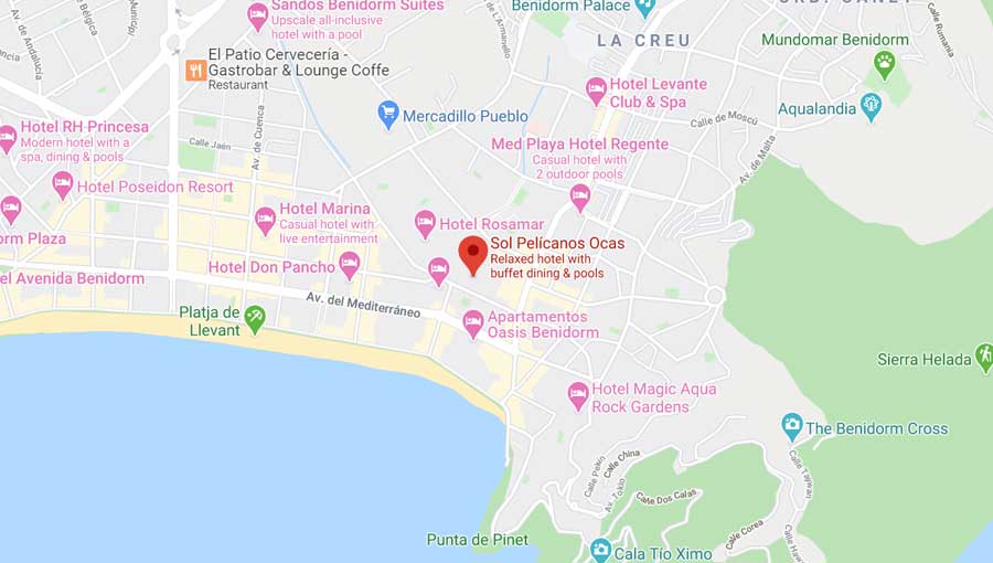 Sol Pelicanos map Benidorm