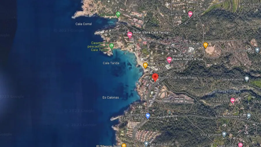 TUI BLUE Tarida Beach Location Map Ibiza