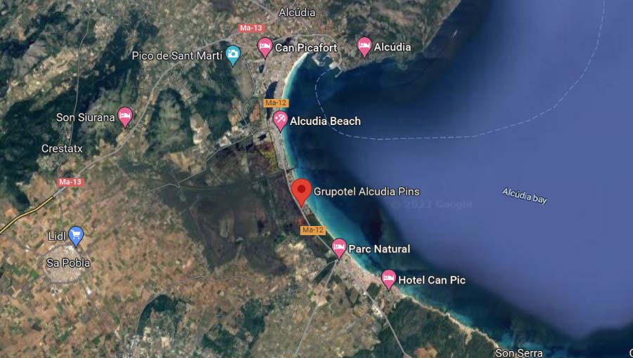 TUI BLUE Alcudia Pins Map Majorca