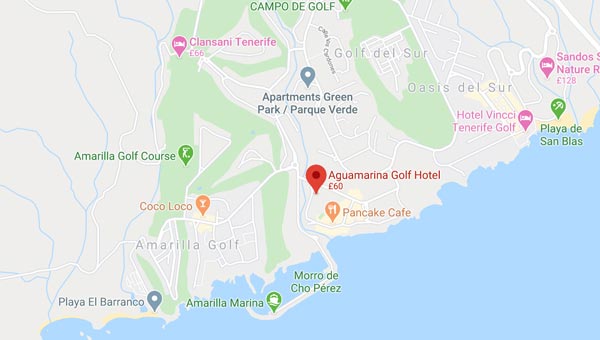 Aguamarina Golf Hotel Tenerife Map