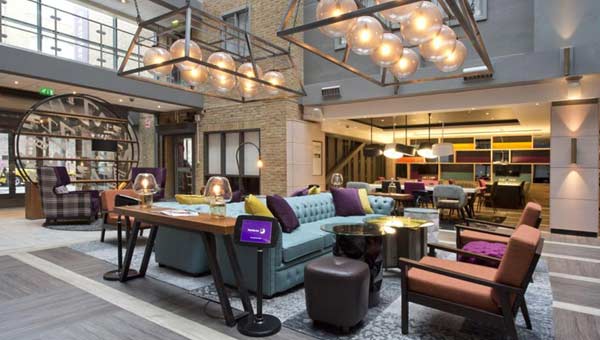 Premier Inn King's Cross London hotel lobby